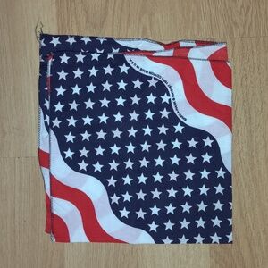 22" Wavy American Flag Bandana Handkerchief Scarf 100% Cotton USA